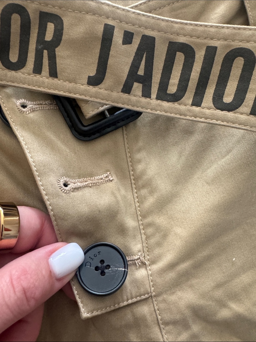Dior Beige High-Waist Cotton Bermuda Shorts with J'Adior Belt - Picture 3 of 6